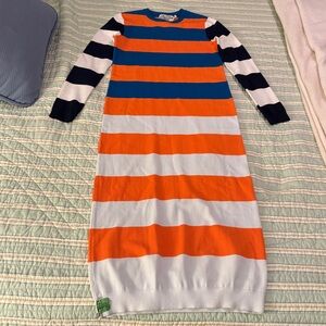Tory Sport Orange and Blue Striped long dress